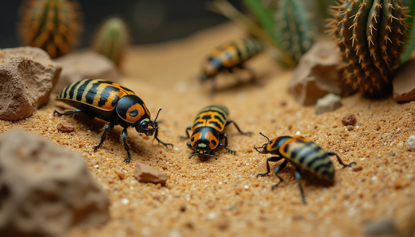 Desert Terrarium Featuring Tiger Beetles